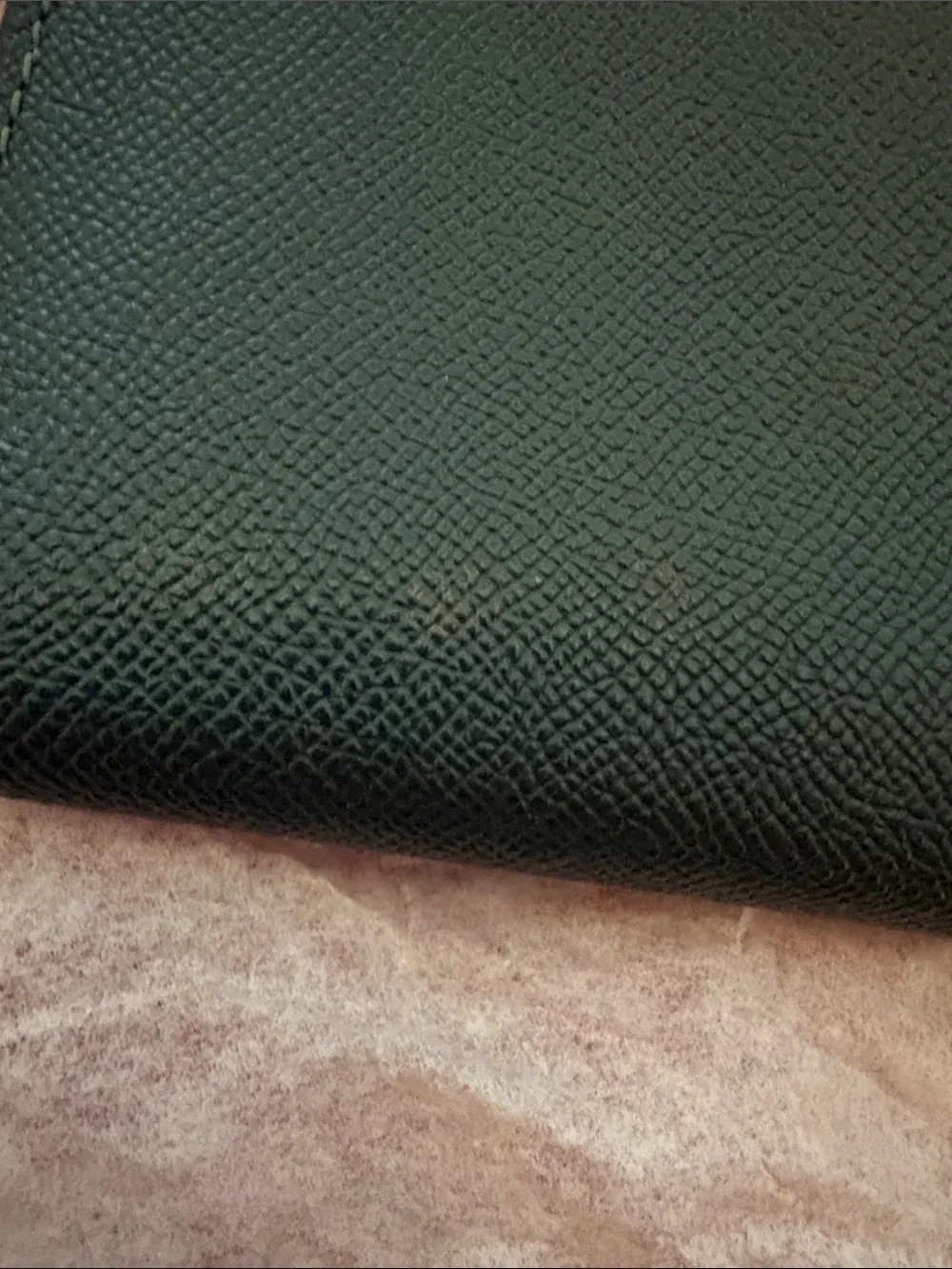 COACH Dark Green Pebbled Leather Wallet with Gold Logo EUC